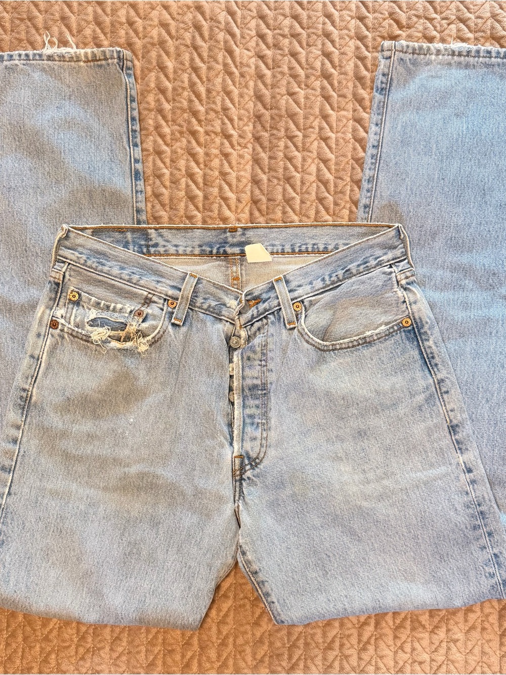 Vintage 90s Levi's Light Blue Denim Jeans with Button Fly